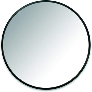 ITY International - Miroir Mural Rond, Diamètre de 23.6", Cadre Noir - Simple Boutique