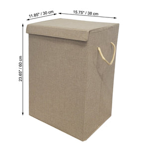 ITY International - Panier à Linge Pliable en Tissu, 15.75" x 11.85" x 23.65", Beige - Simple Boutique
