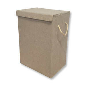 ITY International - Panier à Linge Pliable en Tissu, 15.75" x 11.85" x 23.65", Beige - Simple Boutique