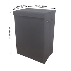 ITY International - Panier à Linge Pliable en Tissu, 15.75" x 11.85" x 23.65", Noir - Simple Boutique