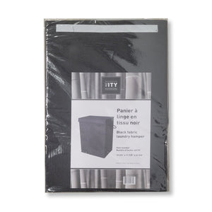 ITY International - Panier à Linge Pliable en Tissu, 15.75" x 11.85" x 23.65", Noir - Simple Boutique
