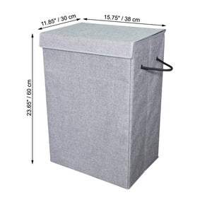 ITY International - Panier à Linge Pliable en Tissue, 15.75"x11.85"x23.65", Gris - Simple Boutique