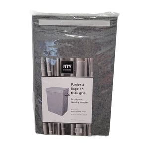 ITY International - Panier à Linge Pliable en Tissue, 15.75"x11.85"x23.65", Gris - Simple Boutique