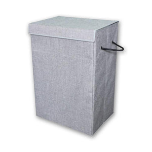 ITY International - Panier à Linge Pliable en Tissue, 15.75"x11.85"x23.65", Gris - Simple Boutique
