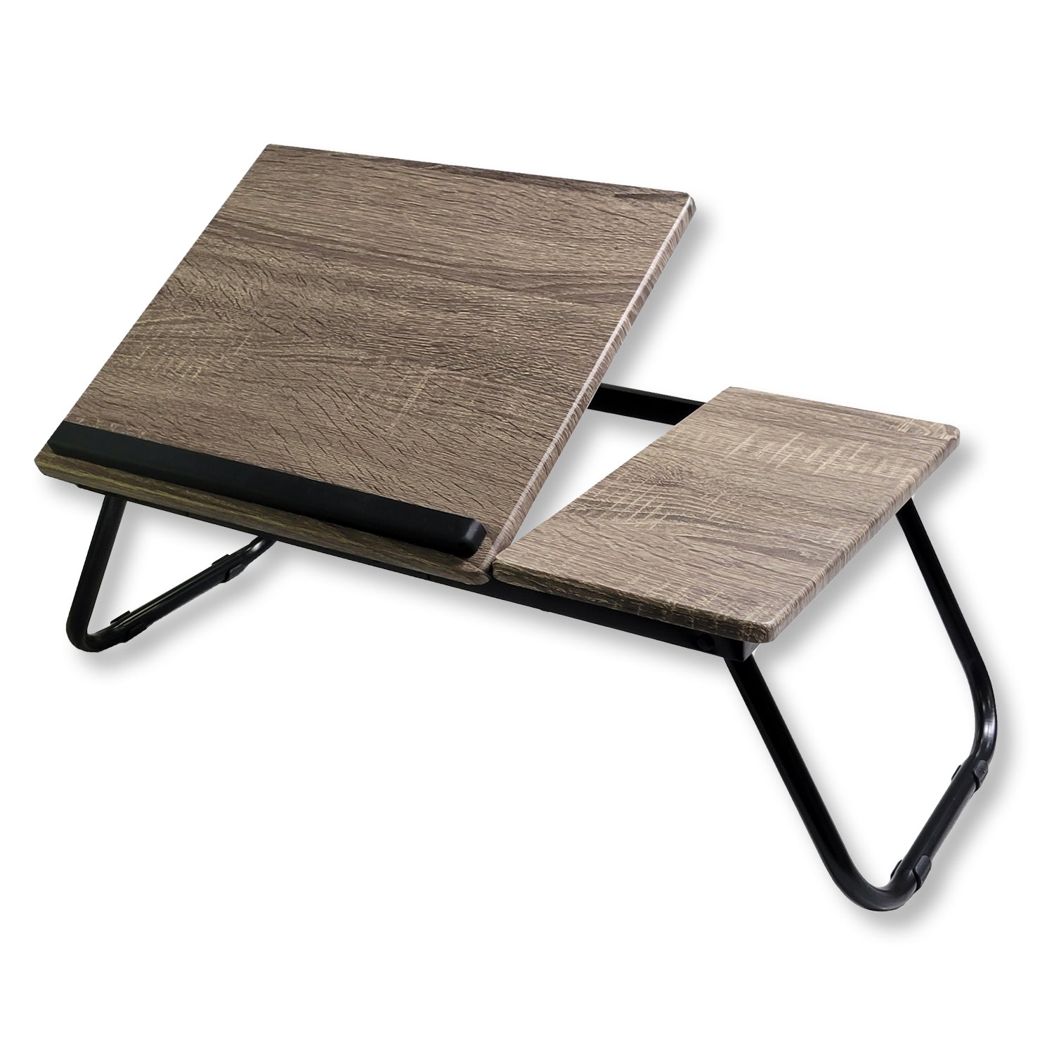 ITY International - Plateau pour le Lit Ajustable et Pliable, Motif de Bois Gris Taupe - Simple Boutique