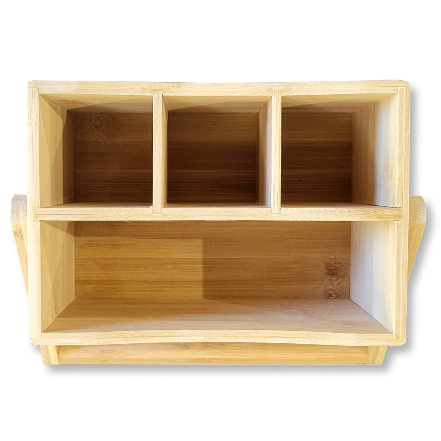 ITY International - Porte-Ustensiles et Serviettes de Table , 8" x 5.5" x 4.75", Fabriqué en Bambou - Simple Boutique