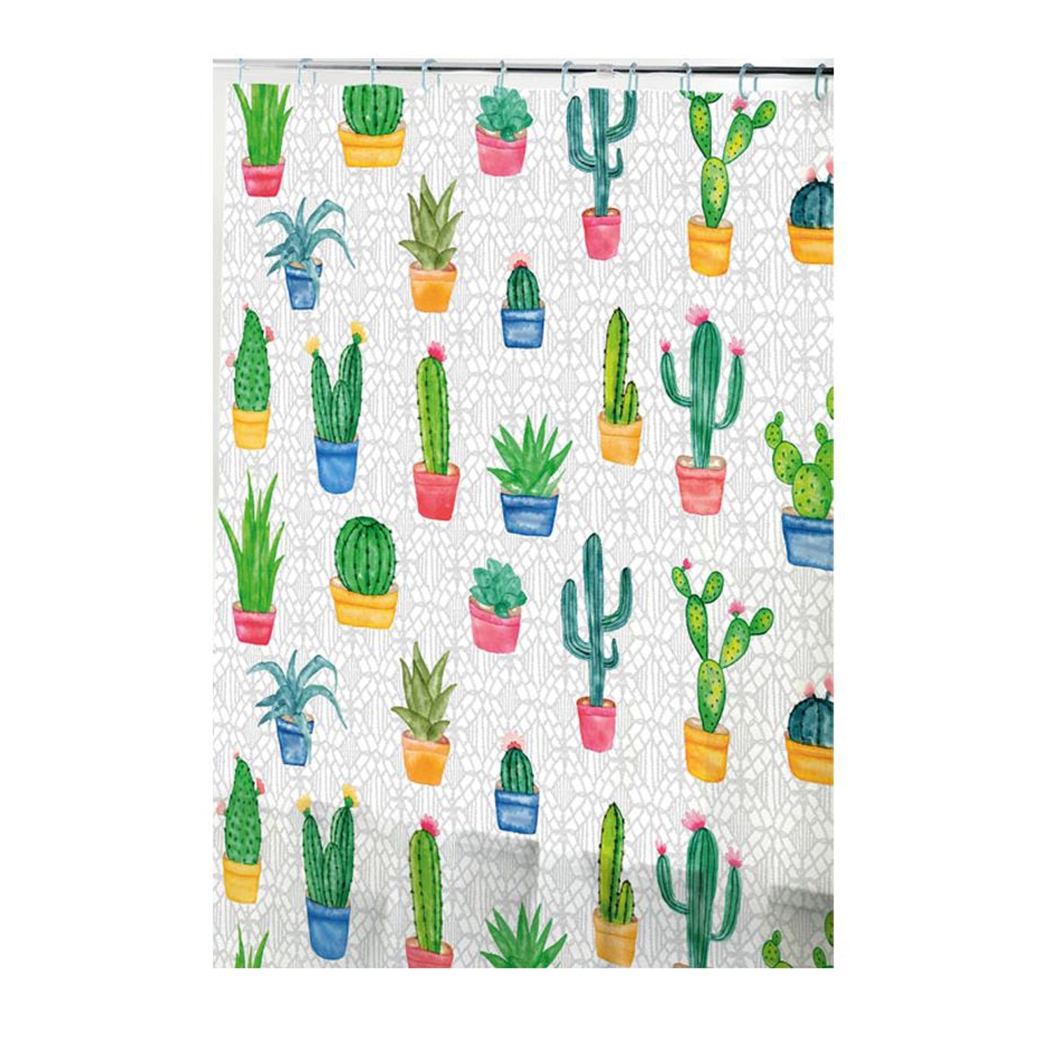 ITY International - Rideau de Douche en Peva, 71" x 71", Motif de Cactus - Simple Boutique