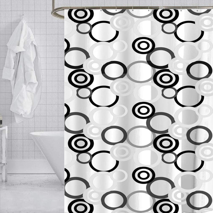 ITY International - Rideau de Douche en Peva, 71" x 71", Motif de Cercle - Simple Boutique