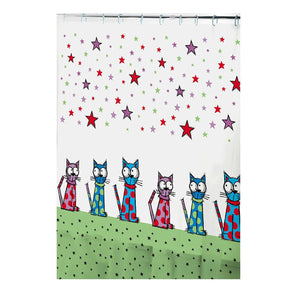 ITY International - Rideau de Douche en Peva, 71" x 71", Motif de Chats - Simple Boutique