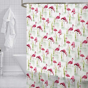 ITY International - Rideau de Douche en Peva, 71" x 71", Motif de Flamant Rose - Simple Boutique