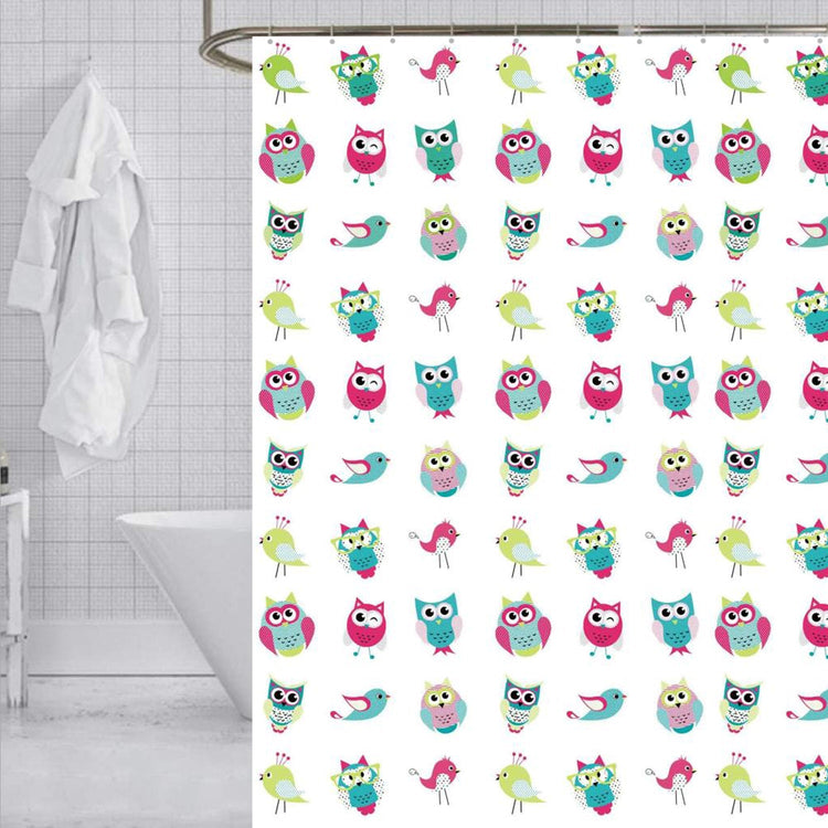 ITY International - Rideau de Douche en Peva, 71" x 71", Motif de Hibou - Simple Boutique