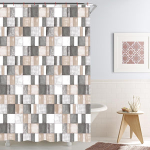 ITY International - Rideau de Douche en Polyester, 71" x 71", Gris - Simple Boutique