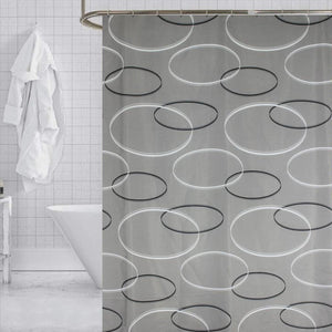 ITY International - Rideau de Douche en Polyester, 71" x 71", Gris - Simple Boutique