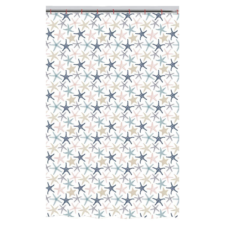 ITY International - Rideau de Douche en Polyester, 71" x 71", Motif Étoiles de Mer - Simple Boutique