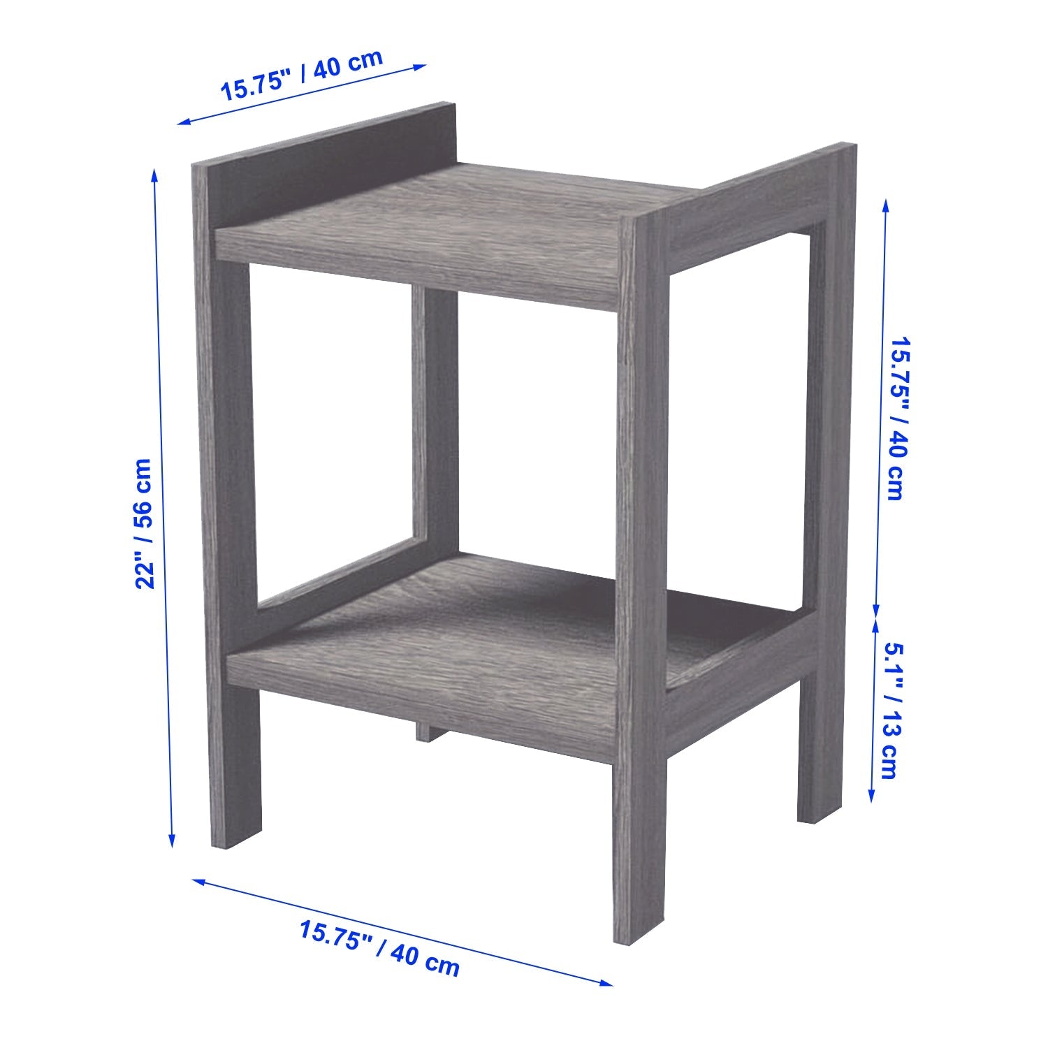 ITY International - Table d'appoint/ Table de Chevet en MDF, 15.75" x 22" x 15.75", Gris Taupe - Simple Boutique