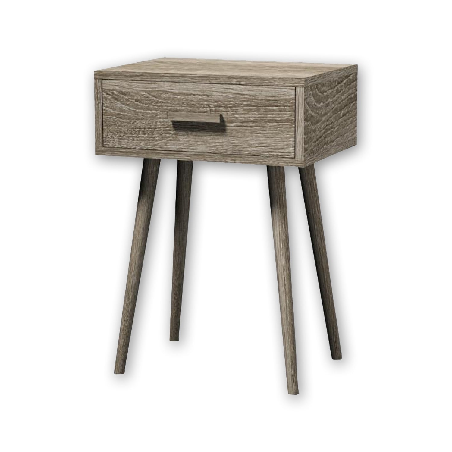 ITY International - Table d'appoint en MDF avec Tiroir, 11.8"x15.75"x23.25", Gris Taupe - Simple Boutique