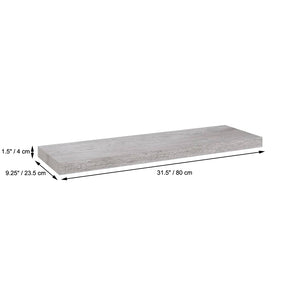 ITY International - Tablette Flottante Individuel en Bois, 31.5" x 9.25" x 1.5", Gris Ciment - Simple Boutique