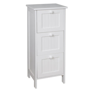 ITY Meuble de Rangement 3 Tiroirs en MDF 13" x 11.4" x 31.9" Blanc - Simple Boutique