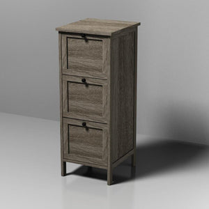 ITY Meuble de Rangement 3 Tiroirs en MDF 13" x 11.4" x 31.9" Gris Bois - Simple Boutique