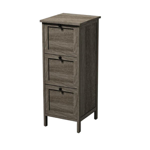 ITY Meuble de Rangement 3 Tiroirs en MDF 13" x 11.4" x 31.9" Gris Bois - Simple Boutique