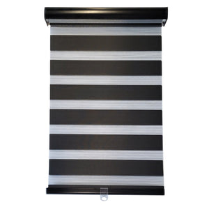 ITY Olivia Stone - Store de Fenêtre à Toile Alternée 90" X 84" Sans Cordon Noir - Simple Boutique