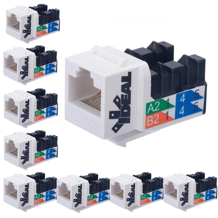 Ideal Industries Cat5e RJ45 100 Type 90 T568A/B Blanc Paquet de 10 - Simple Boutique