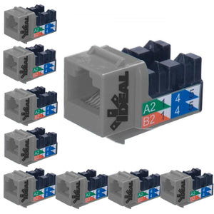 Ideal Industries Cat5e RJ45 100 Type 90 T568A/B Gris Paquet de 10 - Simple Boutique