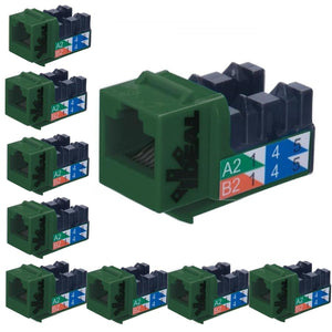 Ideal Industries Cat5e RJ45 100 Type 90 T568A/B Vert Paquet de 10 - Simple Boutique