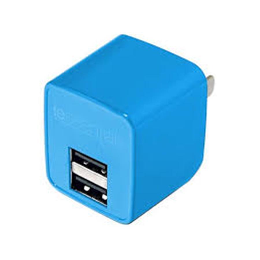 Iessentials Chargeur Mural 2 Ports USB 2.4A Bleu - Simple Boutique