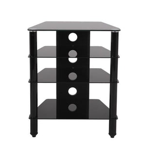 Impressions BA-19 Meuble Pour Audio-Vidéo A 4 Tablettes En Verre Noir Trempé - Simple Boutique