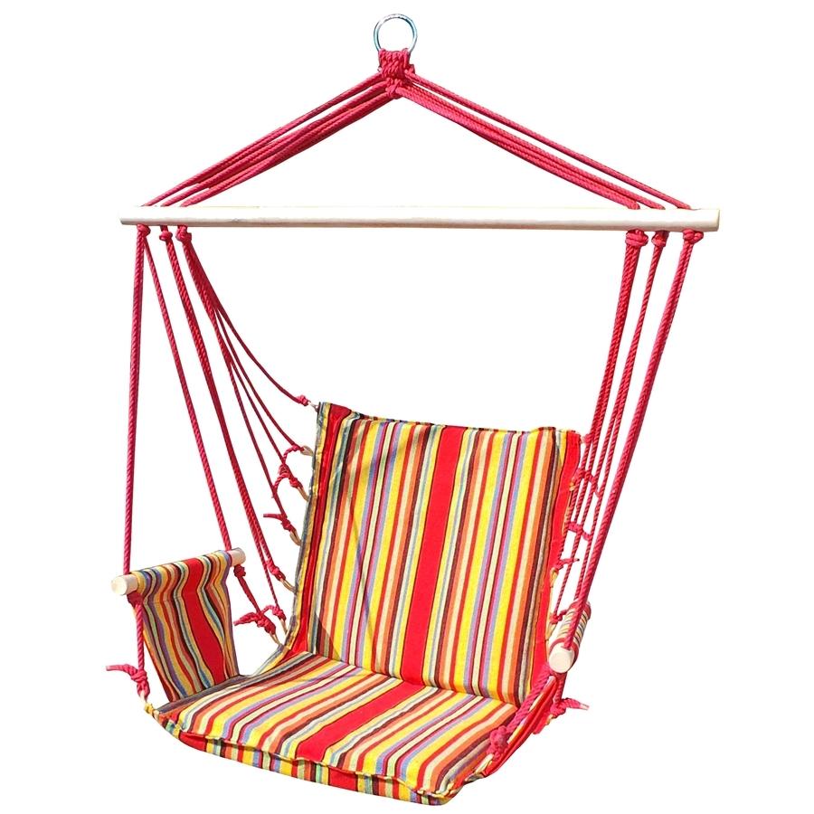 Innovation Nature - Chaise Suspendu avec Structure en Corde, 98cm x 52cm, Rouge - Simple Boutique