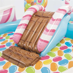 Intex - Aire de Jeux Aquatique Royaume des Bonbons, 116'' x 75'' x 51'', Comprend 2 Bassins, 1 Toboggan et Accessoires, Multicolore - Simple Boutique