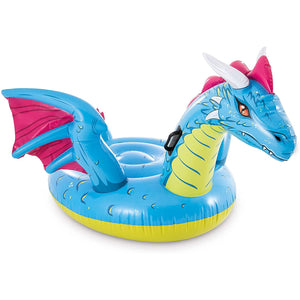 Intex - Dragon à Chevaucher Gonflable pour Piscine, 79'' x 75'', Bleu - Simple Boutique