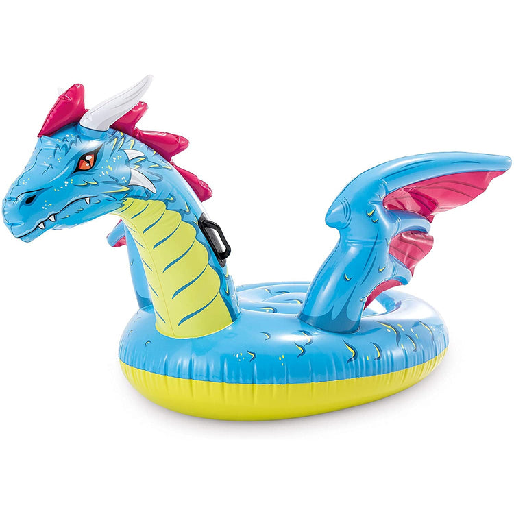 Intex - Dragon à Chevaucher Gonflable pour Piscine, 79'' x 75'', Bleu - Simple Boutique
