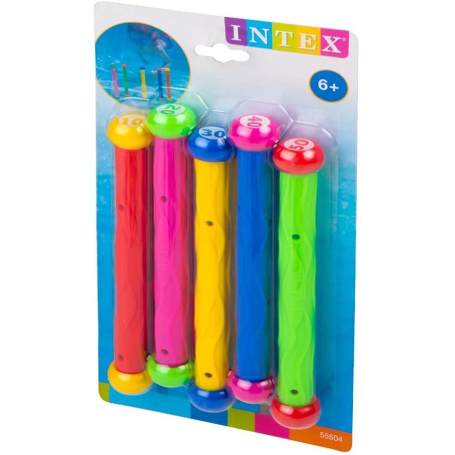 Intex - Ensemble de 5 Bâtons Colorées pour Piscine, Multicolore - Simple Boutique