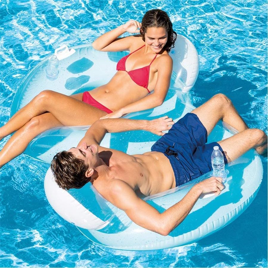 Intex - Fauteuil Gonflable Double pour Piscine, 78'' x 46'', Turquoise - Simple Boutique