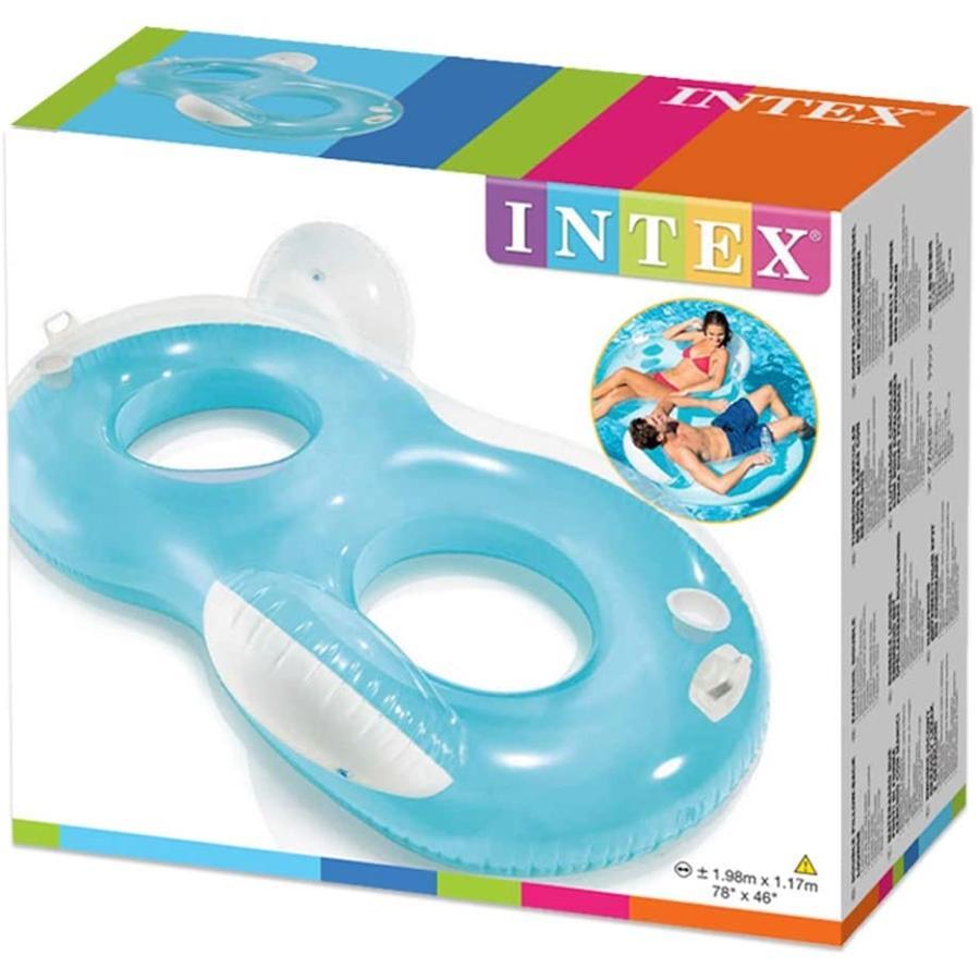 Intex - Fauteuil Gonflable Double pour Piscine, 78'' x 46'', Turquoise - Simple Boutique