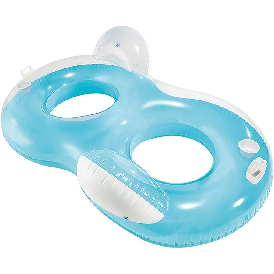 Intex - Fauteuil Gonflable Double pour Piscine, 78'' x 46'', Turquoise - Simple Boutique