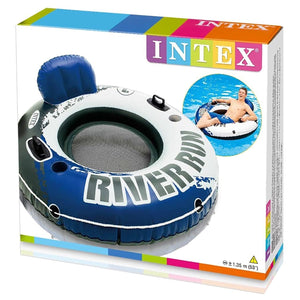 Intex - Fauteuil Gonflable River Run pour Piscine, Diamètre de 53'', Bleu et Blanc - Simple Boutique