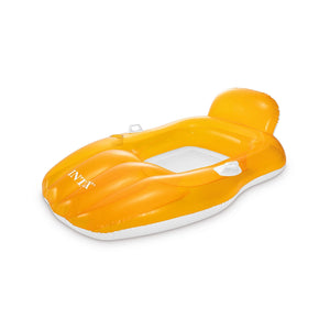 Intex - Fauteuil Gonflable pour Piscine, 64'' x 41'', Porte-Gobelet Intégré, Orange - Simple Boutique