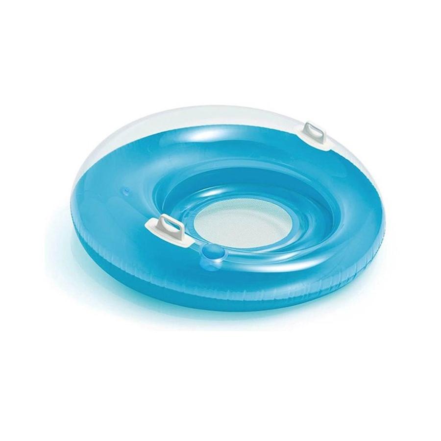 Intex - Fauteuil de Piscine Gonflable avec Porte Gobelet, Diamètre de 47'', Bleu - Simple Boutique