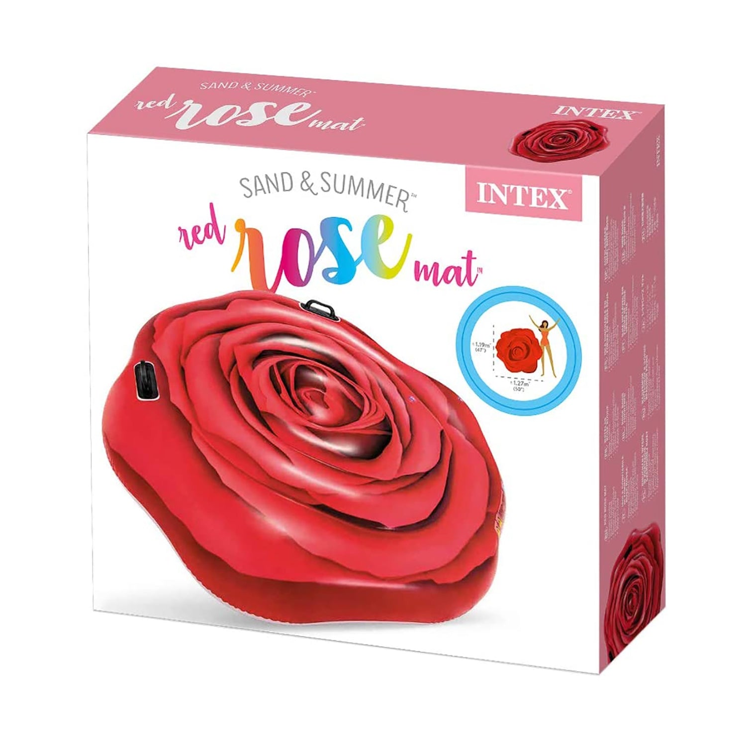 Intex - Flotteur Gonflable pour Piscine, 50'' x 47'', En Forme de Rose Rouge - Simple Boutique
