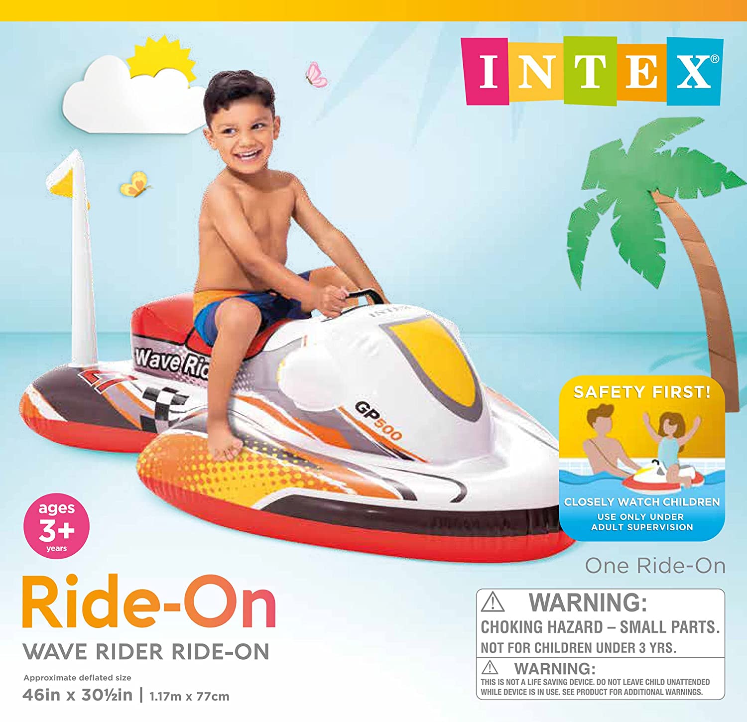 Intex Jouet Gonflable Wave Rider pour Enfant 46" X 30.5" - Simple Boutique