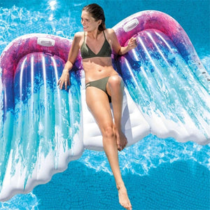 Intex - Matelas Gonflable Ailes d'ange pour Piscine, 85'' x 61'' x 8'', Rose et Bleu - Simple Boutique