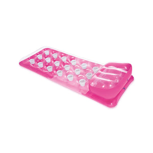 Intex - Matelas Gonflable à 18 Pochettes pour Piscine, 74'' x 28'', Rose - Simple Boutique