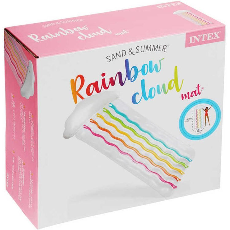 Intex - Matelas Gonflable pour Piscine, 71'' x 34'', Motif Nuage et Arc-en-Ciel - Simple Boutique