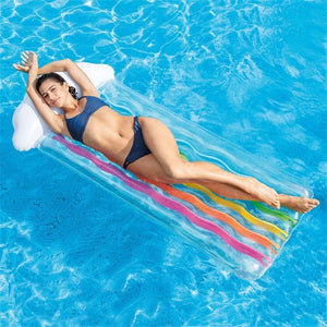 Intex - Matelas Gonflable pour Piscine, 71'' x 34'', Motif Nuage et Arc-en-Ciel - Simple Boutique