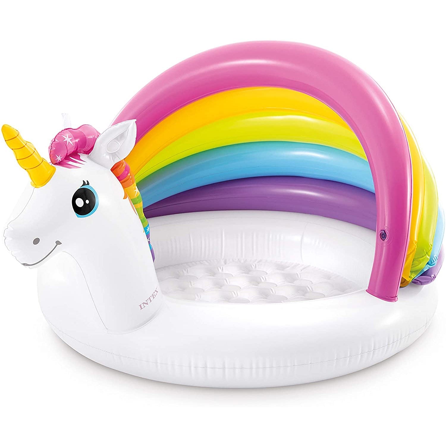 Intex - Mini Piscine Licorne Gonflable avec Pare-Soleil, 50'' x 40'' x 27'', Pour Enfants de 1 à 3 Ans, Blanc - Simple Boutique