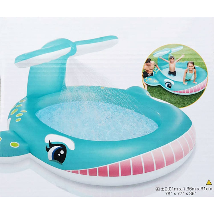 Intex - Piscine Gonflable Baleine, 79'' x 77'' x 36'', Capacité de 53 Gallons, Bleu - Simple Boutique