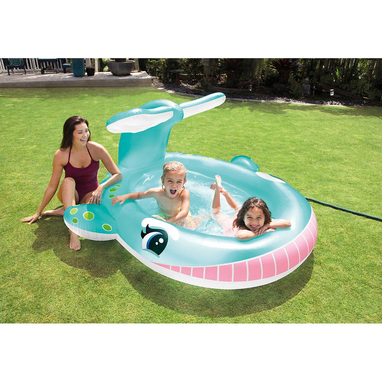 Intex - Piscine Gonflable Baleine, 79'' x 77'' x 36'', Capacité de 53 Gallons, Bleu - Simple Boutique